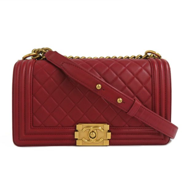 n2310 05 303357mi Chanel Boy 25 Matelasse Chain Shoulder Bag BordeauRed Burgundy Lambskin