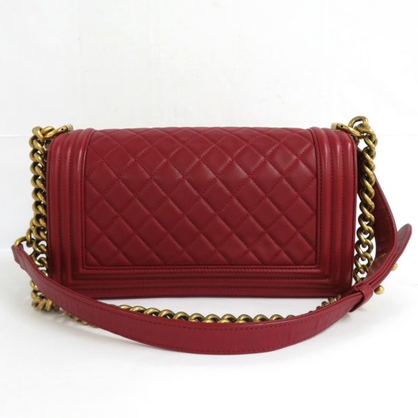 n2310 05 303357mi 01 Chanel Boy 25 Matelasse Chain Shoulder Bag BordeauRed Burgundy Lambskin