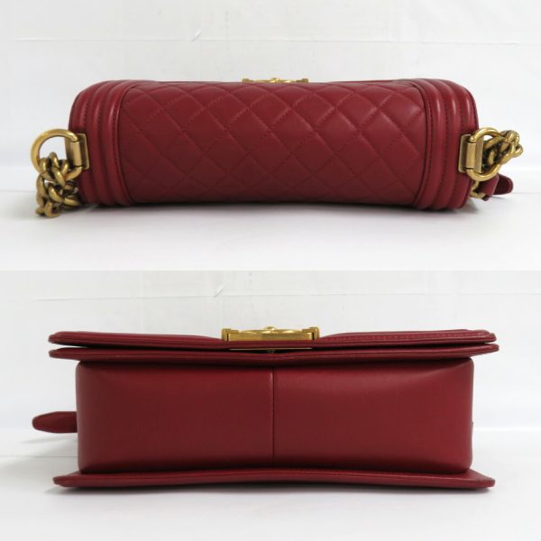 n2310 05 303357mi 02 Chanel Boy 25 Matelasse Chain Shoulder Bag BordeauRed Burgundy Lambskin