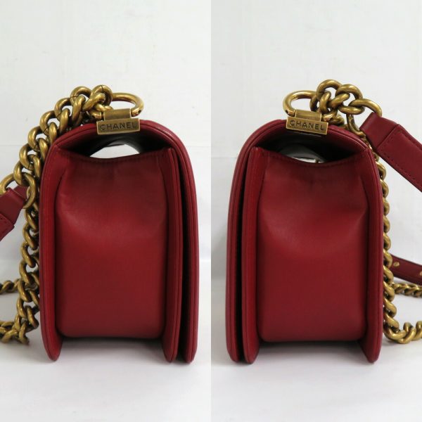 n2310 05 303357mi 03 Chanel Boy 25 Matelasse Chain Shoulder Bag BordeauRed Burgundy Lambskin