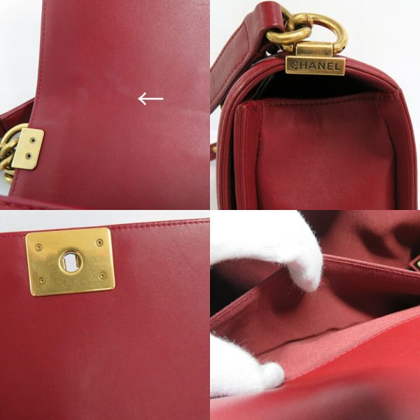 n2310 05 303357mi 06 Chanel Boy 25 Matelasse Chain Shoulder Bag BordeauRed Burgundy Lambskin