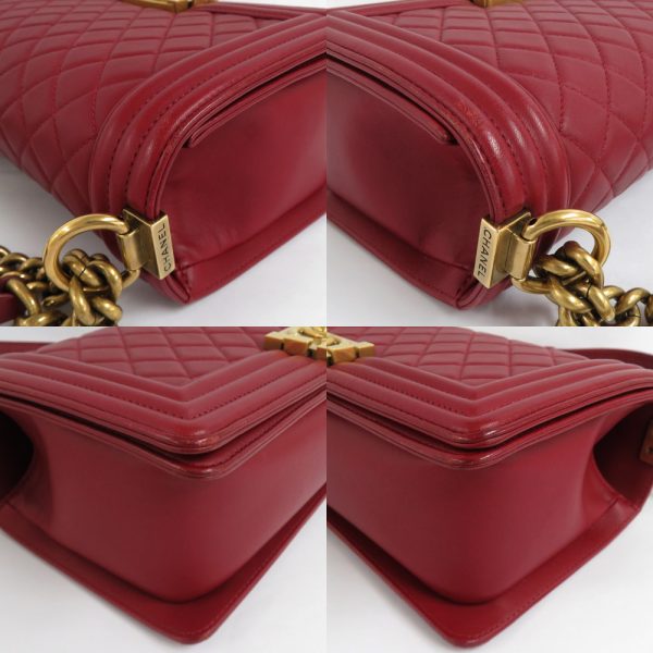 n2310 05 303357mi 08 Chanel Boy 25 Matelasse Chain Shoulder Bag BordeauRed Burgundy Lambskin