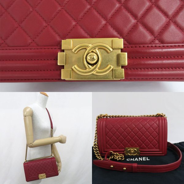 n2310 05 303357mi 09 Chanel Boy 25 Matelasse Chain Shoulder Bag BordeauRed Burgundy Lambskin