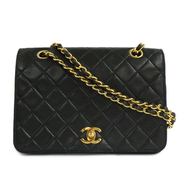 n2311 05 303965mi Chanel Matelasse Full Flap Double Chain Shoulder Bag Lambskin Black