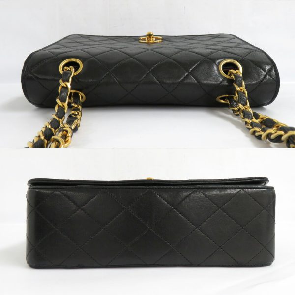 n2311 05 303965mi 02 Chanel Matelasse Full Flap Double Chain Shoulder Bag Lambskin Black