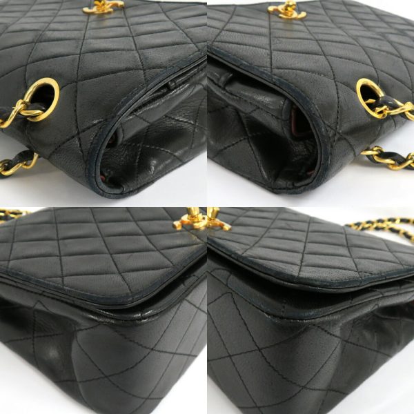 n2311 05 303965mi 08 Chanel Matelasse Full Flap Double Chain Shoulder Bag Lambskin Black