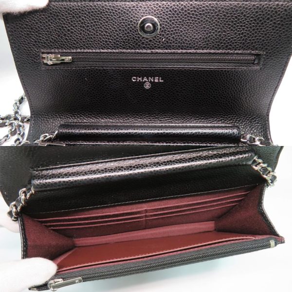 n2312 05 304178mi 04 Chanel Matelasse Chain Wallet Chain Shoulder Bag Black Caviar Skin