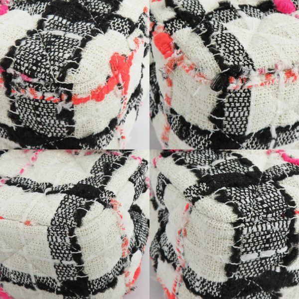 n2402 06 300249sh 05 Chanel Tweed Flap Bag Chain Shoulder White Pink Black