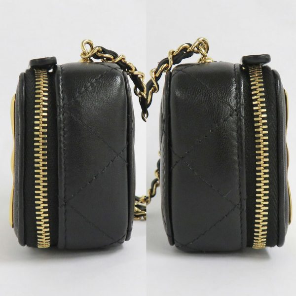 n2402 06 300504sh 03 Chanel Matelasse Vanity Case Chain Shoulder Pochette Black Lambskin GD No 31 Card Case Black