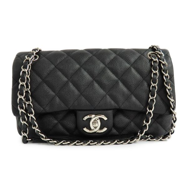 n2403 06 300866mi Chanel Matelasse Chain Shoulder Bag Soft Caviar Skin Black Leather