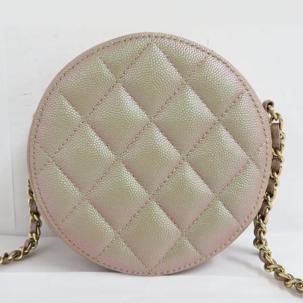 n2405 06 301276sh 01 Chanel Matelasse Chain Pouch Beige CocoMark Caviar