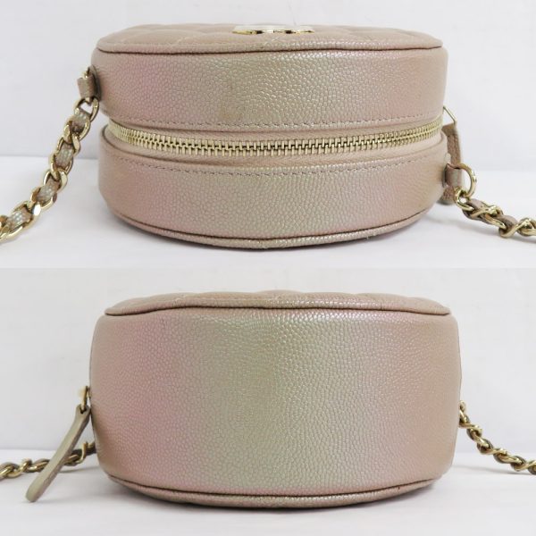 n2405 06 301276sh 02 Chanel Matelasse Chain Pouch Beige CocoMark Caviar