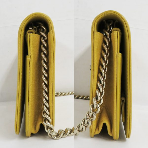 n2405 06 301278sh 03 Chanel Boy Chain Wallet Caviar Skin Yellow Leather