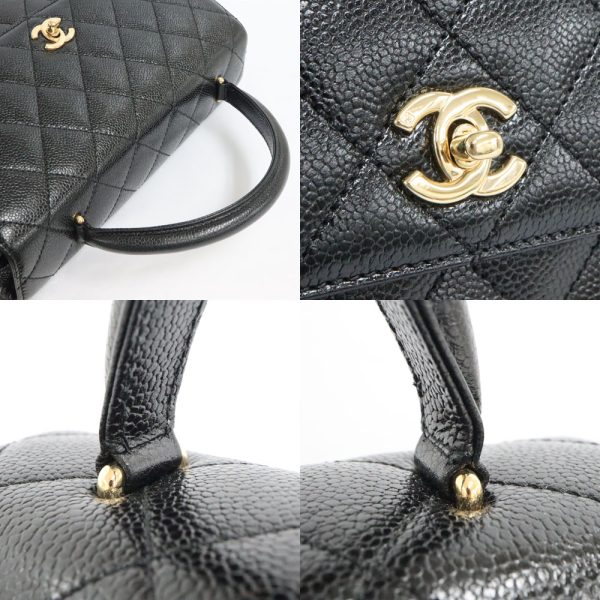 n2406 06 301714ht 06 Chanel Matelasse Top Handle Bag A12397 Caviar Skin Black Turnlock Handbag