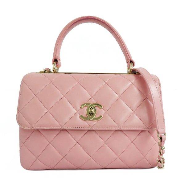 n2406 06 301819sh Chanel top handle flap bag A92236 pink lambskin shoulder bag