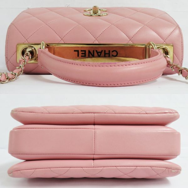 n2406 06 301819sh 03 Chanel top handle flap bag A92236 pink lambskin shoulder bag