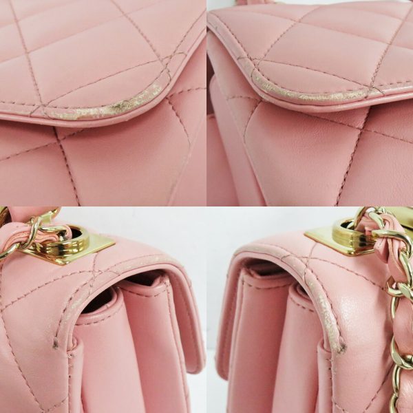 n2406 06 301819sh 05 Chanel top handle flap bag A92236 pink lambskin shoulder bag