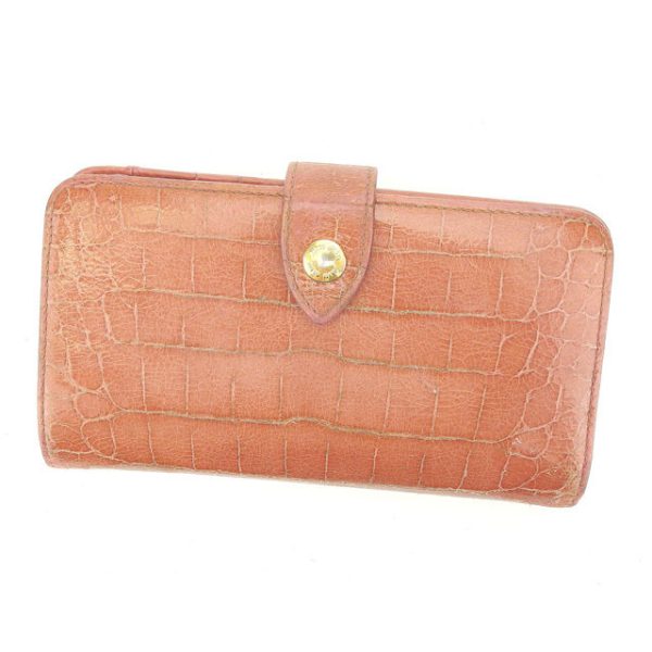 n313 Miu Miu Long Wallet Crocodile Pink