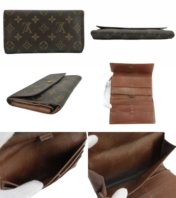 n44688 2 Louis Vuitton Monogram Porto Tresor Long Wallet Brown