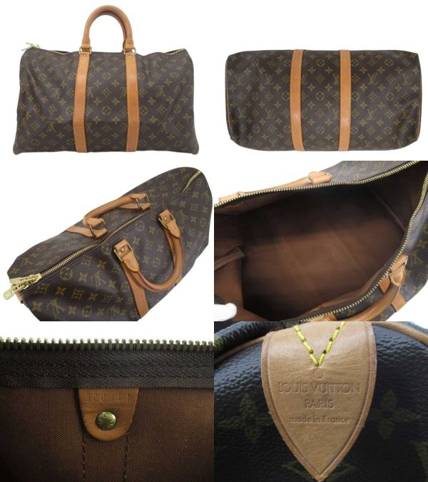 n44934 2 Louis Vuitton Monogram Keepall 45 Bag Brown