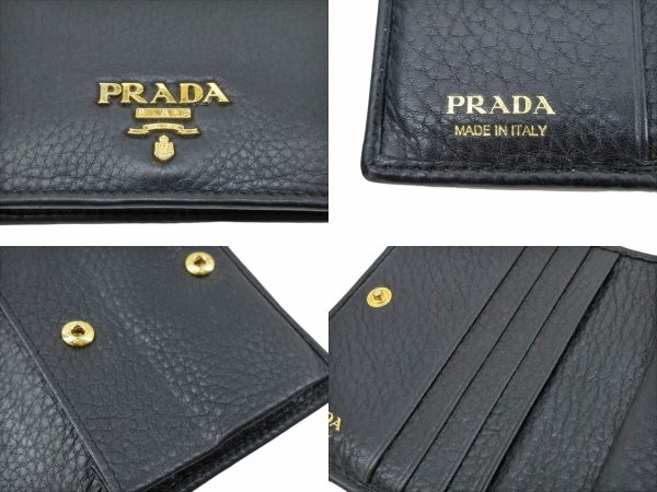 n45060 3 Prada Vitello Grain Wallet Black