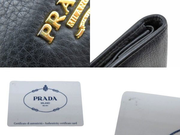 n45060 4 Prada Vitello Grain Wallet Black