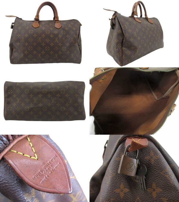 n45099 2 Louis Vuitton Monogram Speedy 35 Handbag Brown