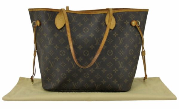 n45374 1 Louis Vuitton Monogram Neverfull MM Tote Bag Brown