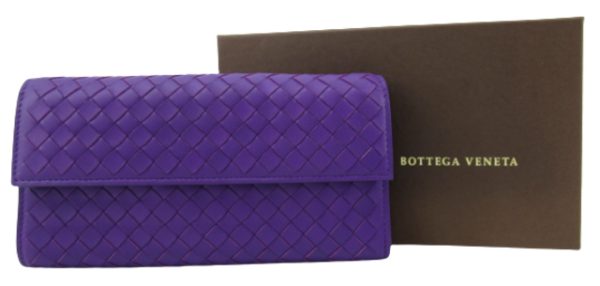 n45398 1 Bottega Veneta Intrecciato Long Wallet Purple