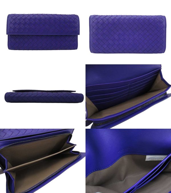 n45398 2 Bottega Veneta Intrecciato Long Wallet Purple