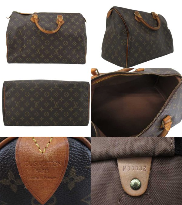 n45888 2 Louis Vuitton Monogram Speedy 35 Handbag Brown