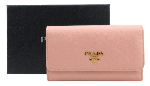 n46200 1 Prada Saffiano Metal Wallet Pink