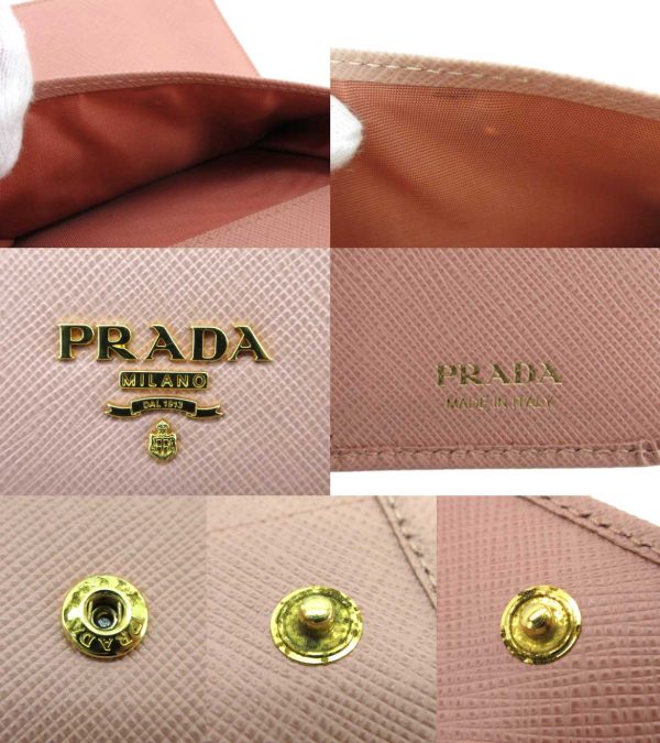 n46200 3 Prada Saffiano Metal Wallet Pink