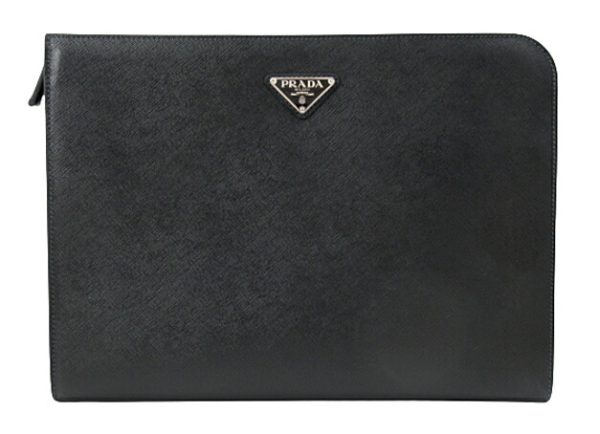 n46271 1 Prada Saffiano Clutch Document Case Black