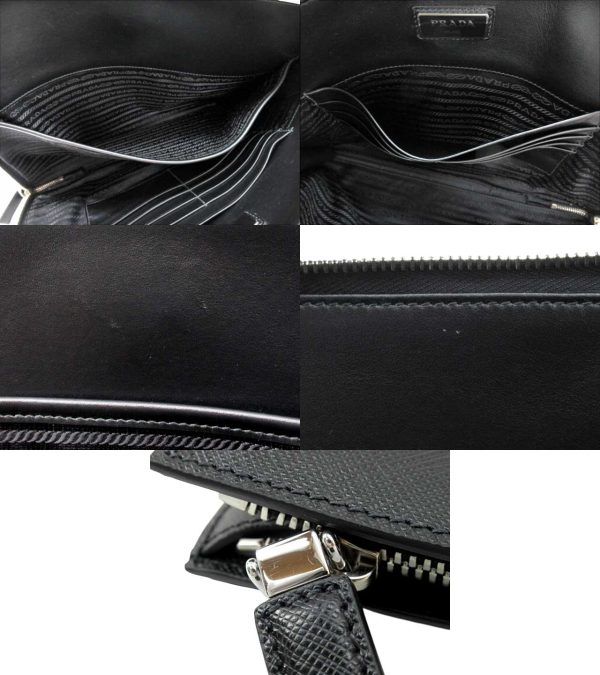 n46271 3 Prada Saffiano Clutch Document Case Black