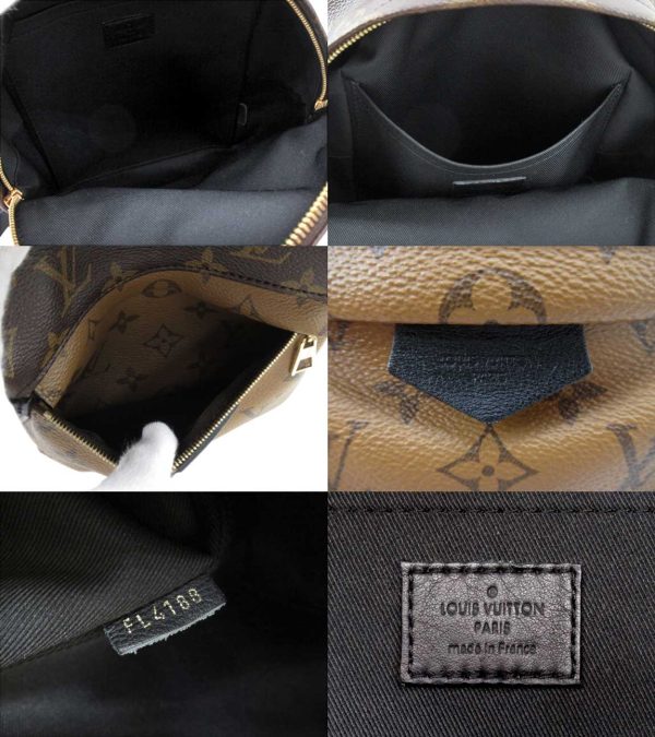 n46276 3 Louis Vuitton Monogram Reverse Palm Springs Backpack PM Brown