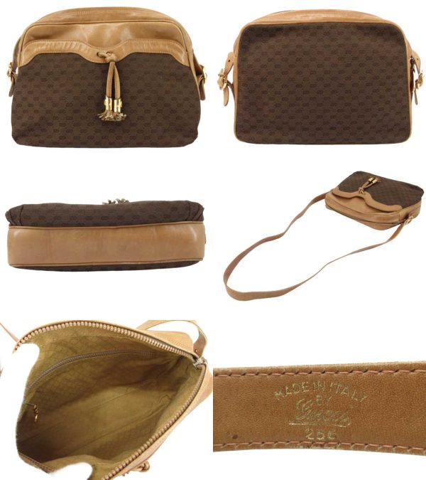 n46345 2 Gucci Gucci Micro GG Shoulder Bag Brown