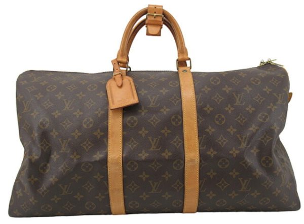 n46356 1 Louis Vuitton Monogram Keepall Bandouliere 55 Bag Brown