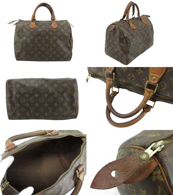 n46617 2 Louis Vuitton Monogram Speedy 30 Handbag Brown