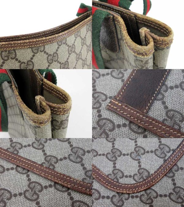 n46927 4 Gucci Gucci GG Plus Sherry Line Tote Bag Black Brown