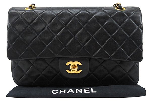 n46930 1 CHANEL Shoulder Bag Matelasse Lambskin Double Flap Chain Black