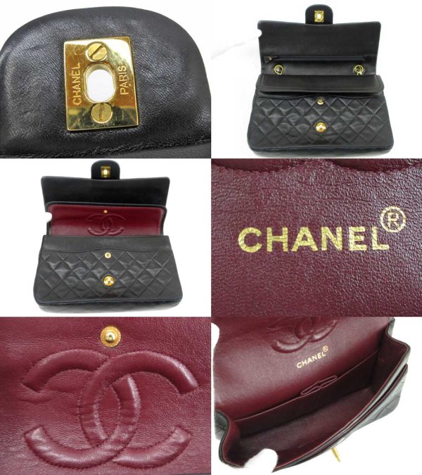 n46930 3 Chanel Matelasse 25 Double Flap Chain Shoulder Bag Black