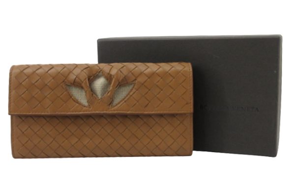 n46934 1 Bottega Veneta Intrecciato Long Wallet Brown