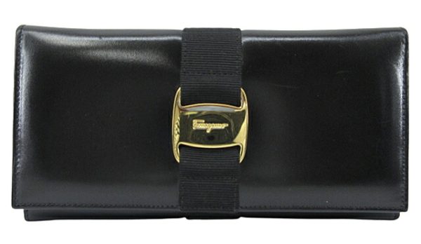 n46938 1 Salvatore Ferragamo Vara Long Wallet Black