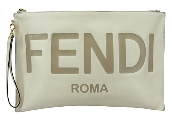 n47000 1 FENDI Roma Large Flat Pouch Ivory