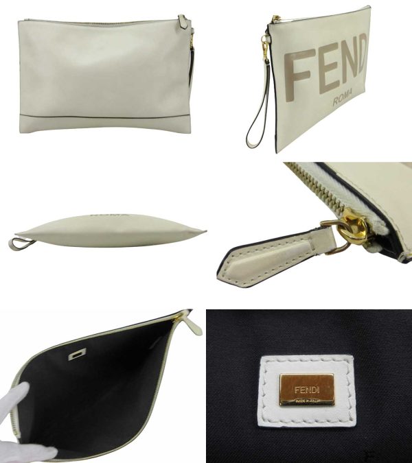 n47000 2 FENDI Roma Large Flat Pouch Ivory