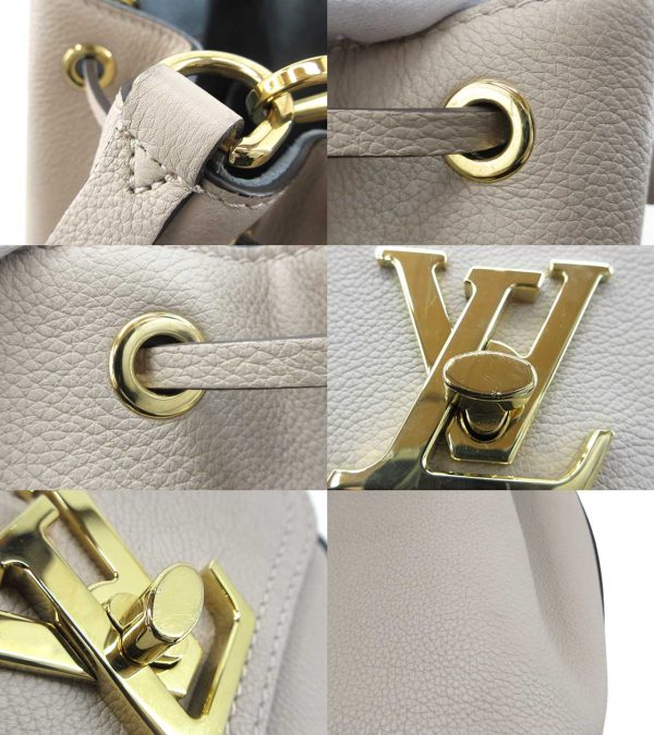 n47020 5 Louis Vuitton Calf Lock Me Bucket NV 2WAY Bag Biege