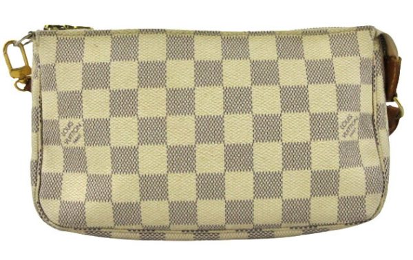 n47119 1 Louis Vuitton Damier Azur Pochette Accessoire Handbag Cream