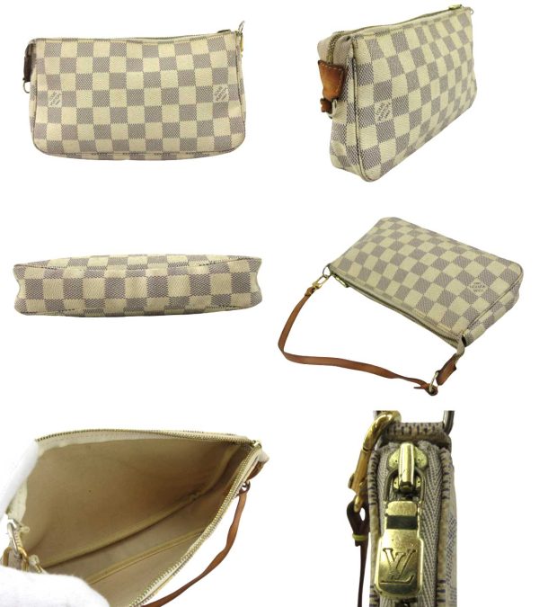 n47119 2 Louis Vuitton Damier Azur Pochette Accessoire Cream