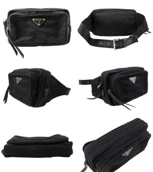 n47289 2 Prada Tessuto Nylon Waist Bag Black